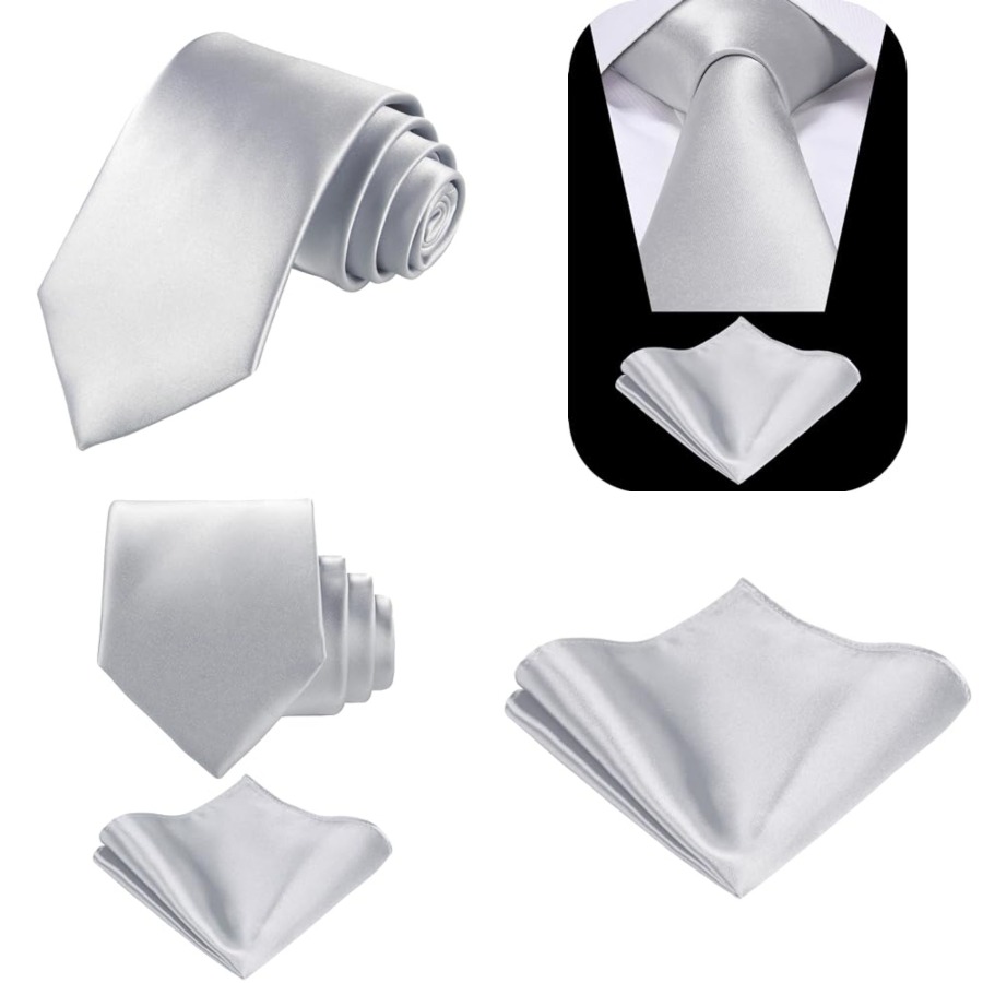 Pocket Square Set - Solid Satin Woven dyed Color Formal