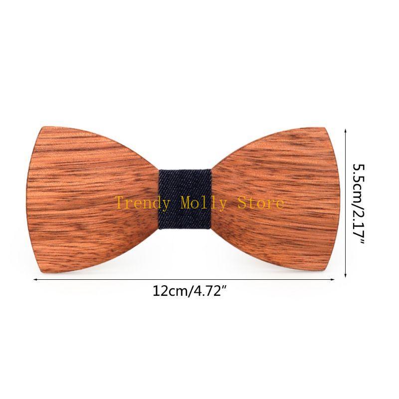 N5KB Simple Men's Suit Wooden  - Men'S Formal Wear Bow Ties ulasan dan harga