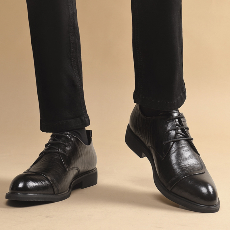 Leather Oxford Shoes With Meta - Men Formal Party Wear Dress ulasan dan harga