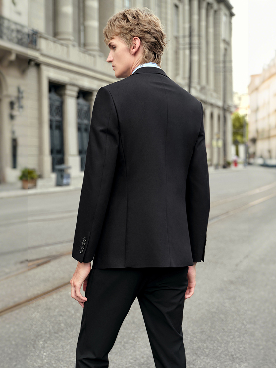 Elastic Men‘s Black Suit Set:  - Men'S Formal Wear For Engagement ulasan dan harga