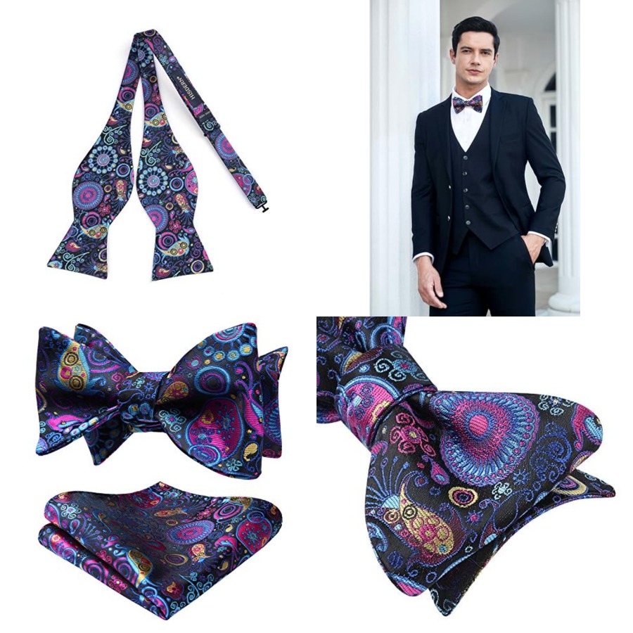 Bow Ties for Men Floral Bowtie - Pocket Square Set ulasan dan harga