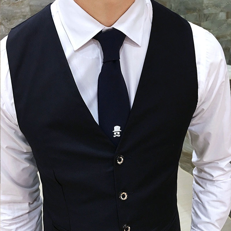 Men British Slim Fit Suit Vest - Men Formal Wear Office ulasan dan harga
