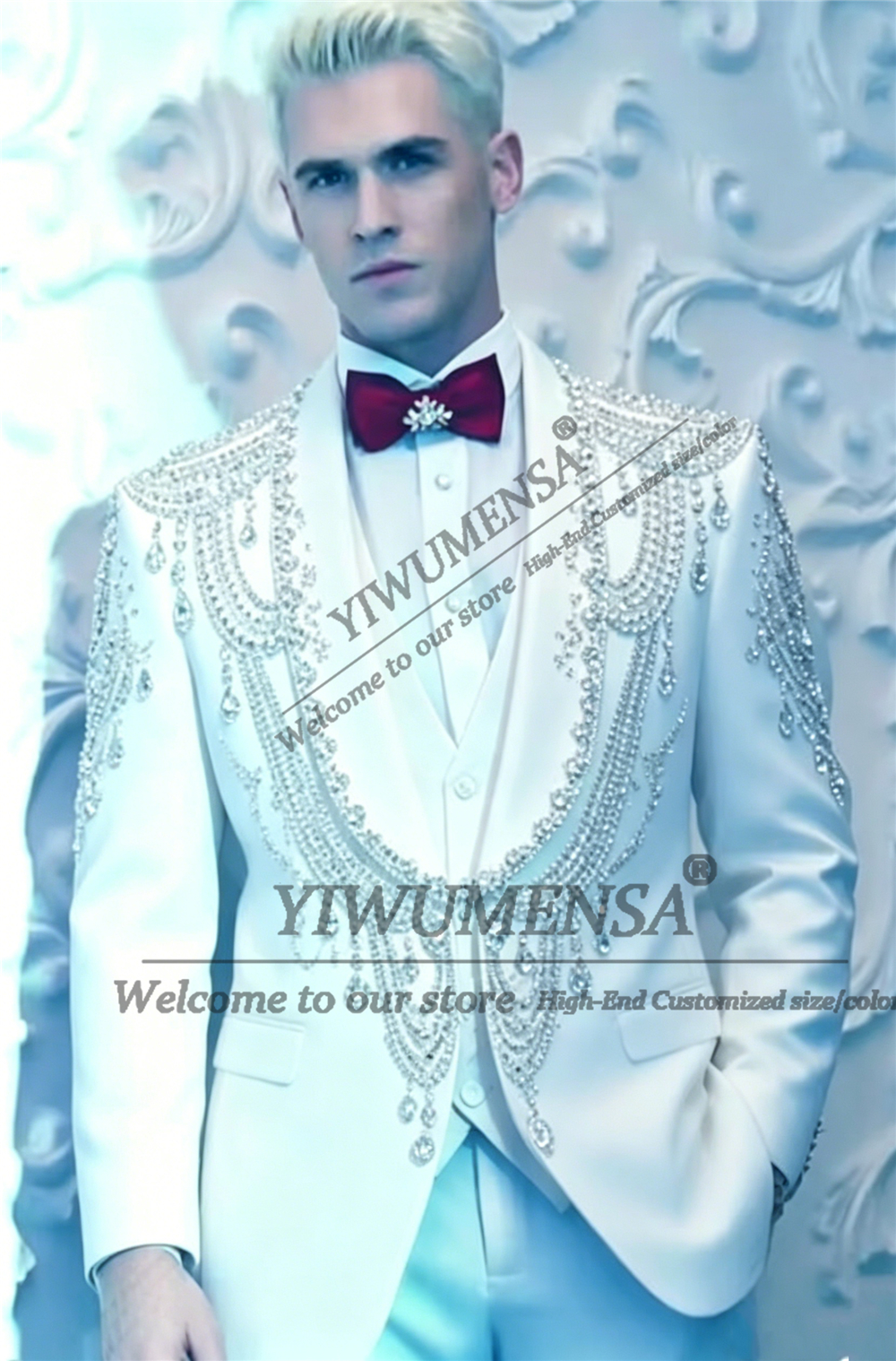 Male Fashion Beading Crystals  - Men Formal Wear Fashion ulasan dan harga
