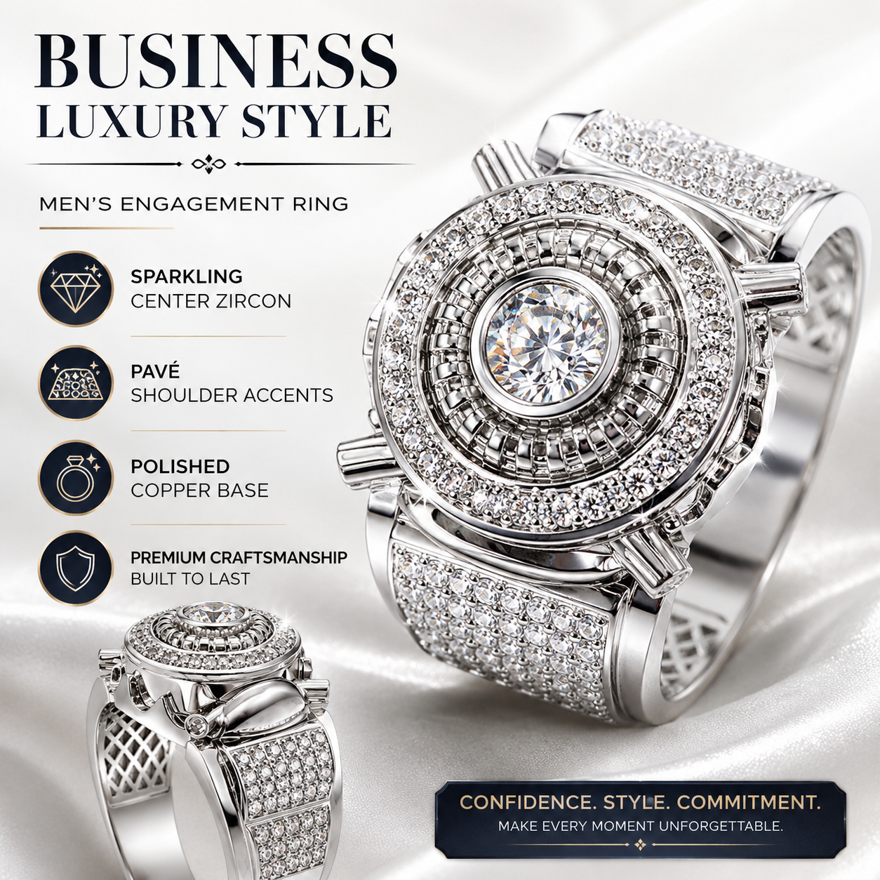 Business Style Alloy Men Engag - Men'S Formal Wear For Engagement ulasan dan harga
