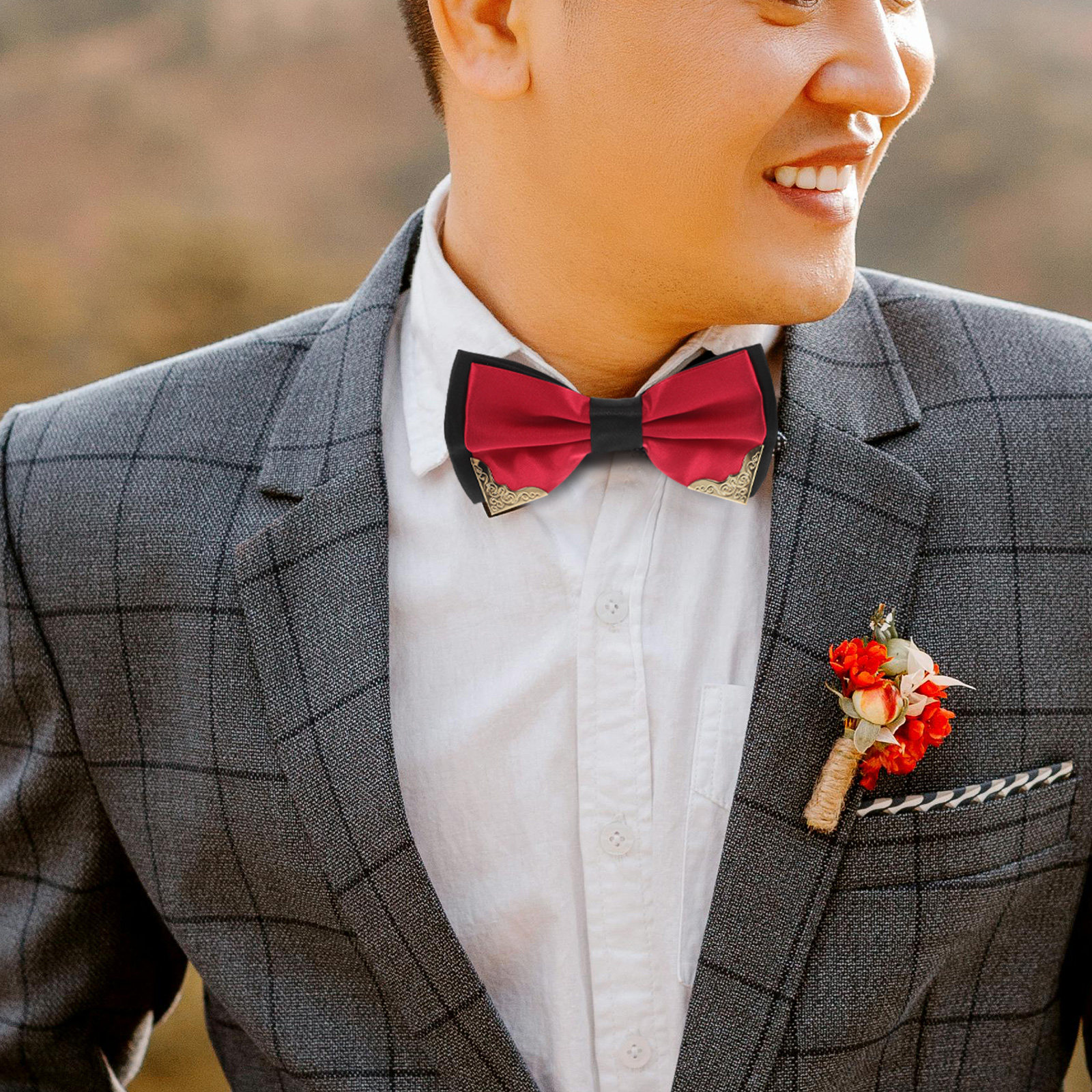 Premium Adjustable Metal Bow T - Men'S Formal Wear Bow Ties ulasan dan harga