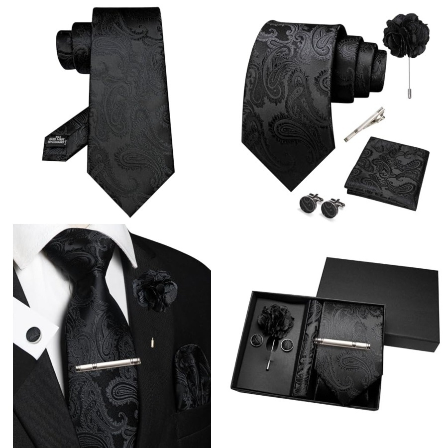 Mens Paisley Tie and Pocket Sq - Pocket Square Set ulasan dan harga