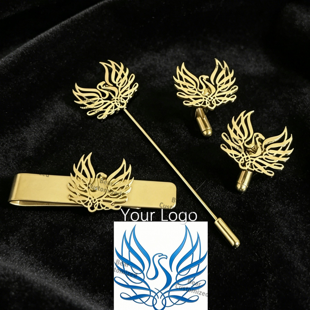 Custom Cufflink Tie Set Bar Pe - Men Formal Wear Fashion ulasan dan harga