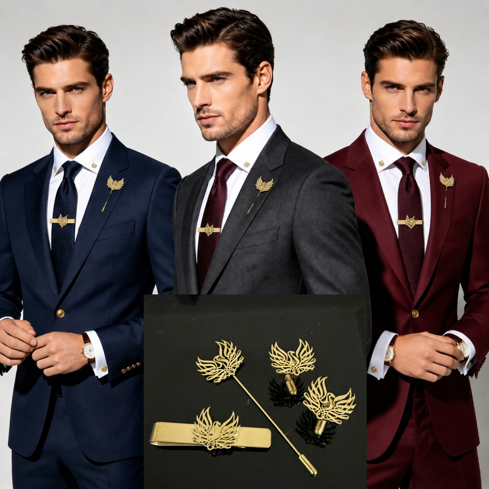 Custom Cufflink Tie Set Bar Pe - Men Formal Wear Fashion ulasan dan harga