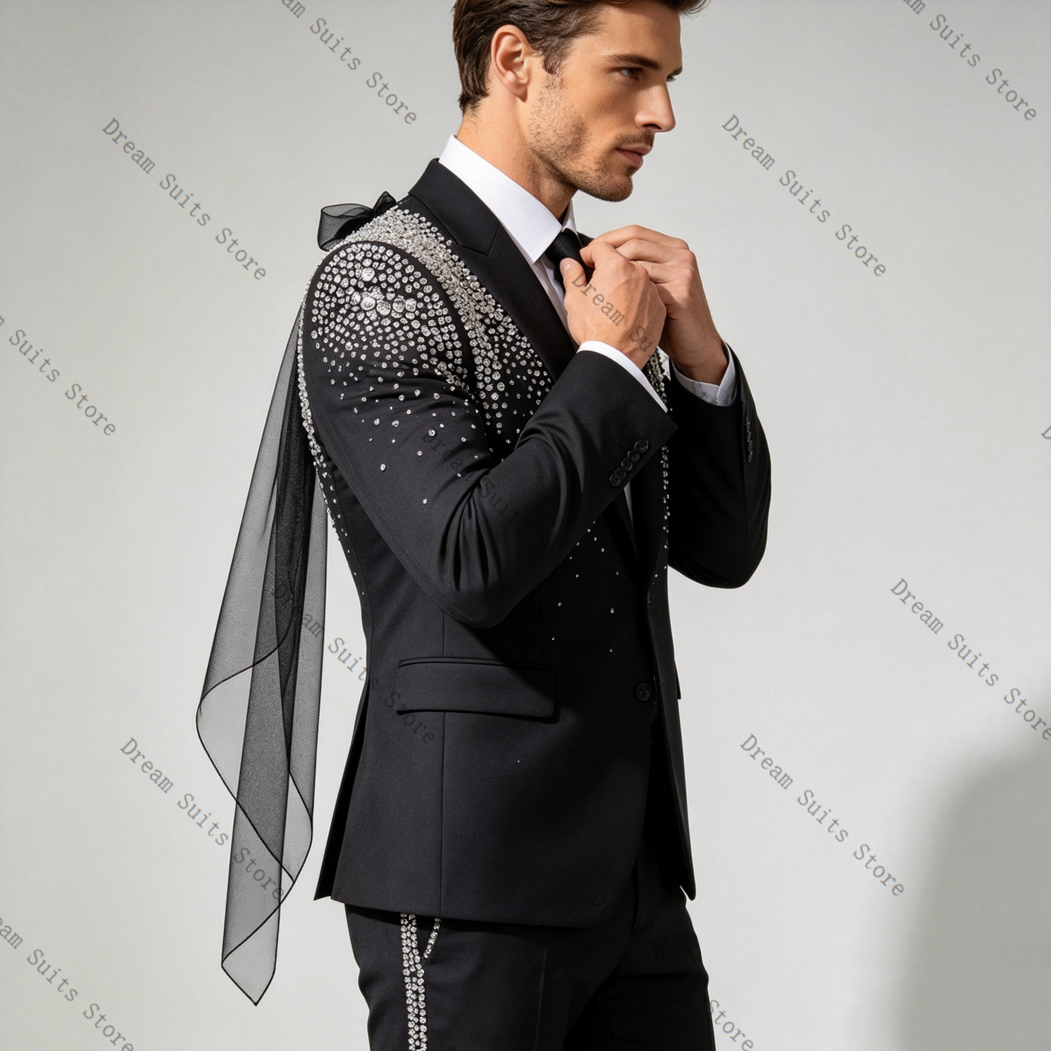 Tie Bow Black Men Suit Set 2 P - Men'S Formal Wear Bow Ties ulasan dan harga