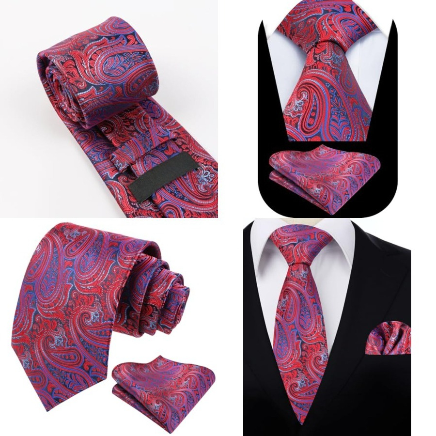 Mens Gradient Paisley Necktie  - Pocket Square Set ulasan dan harga