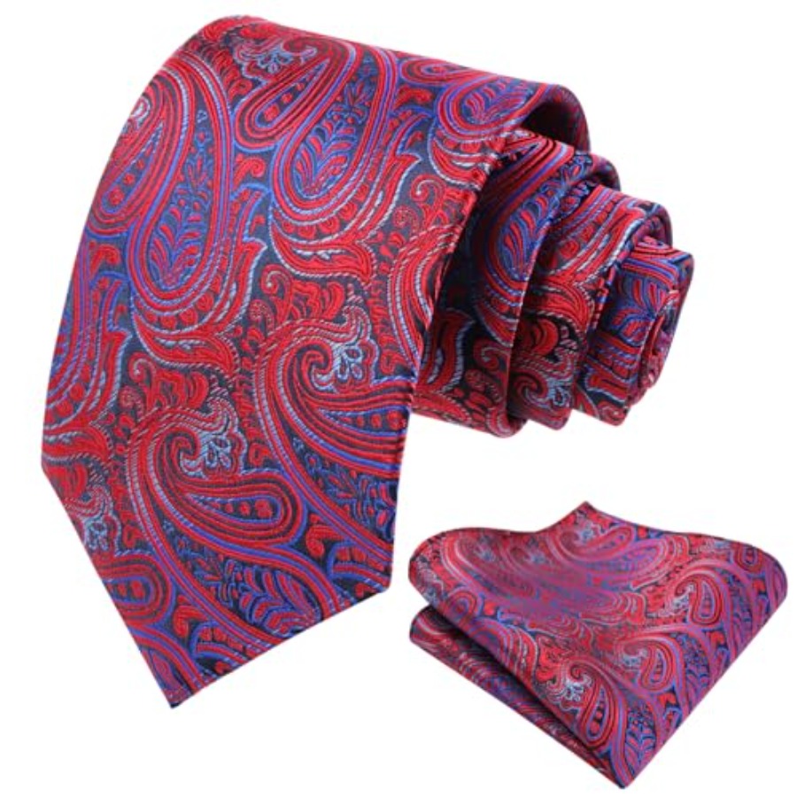 Mens Gradient Paisley Necktie  - Pocket Square Set ulasan dan harga