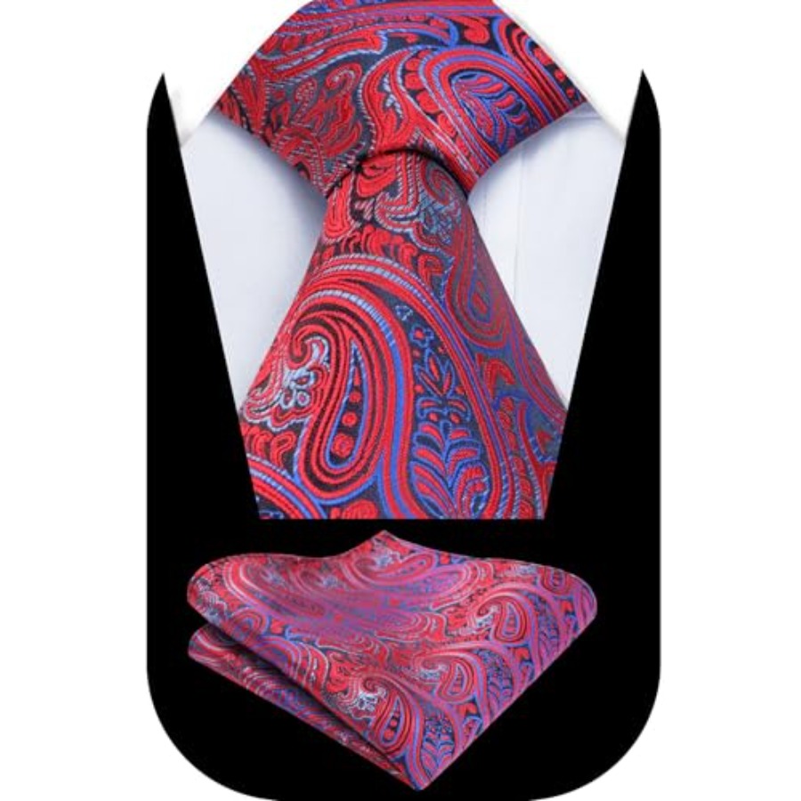 Mens Gradient Paisley Necktie  - Pocket Square Set ulasan dan harga