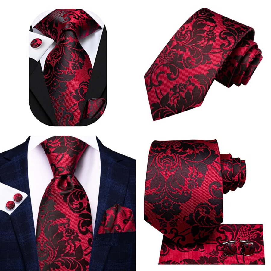 Silk Ties for Men Plaid Paisle - Pocket Square Set ulasan dan harga