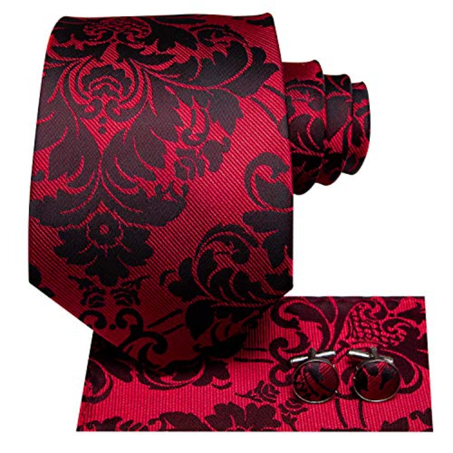 Silk Ties for Men Plaid Paisle - Pocket Square Set ulasan dan harga