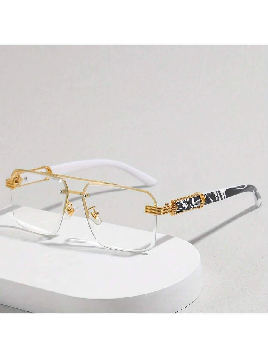 Mens Half-Frame Eyewear With T - Men Formal Wear Fashion ulasan dan harga