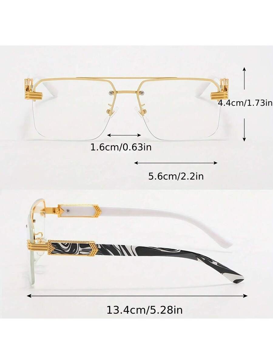 Mens Half-Frame Eyewear With T - Men Formal Wear Fashion ulasan dan harga