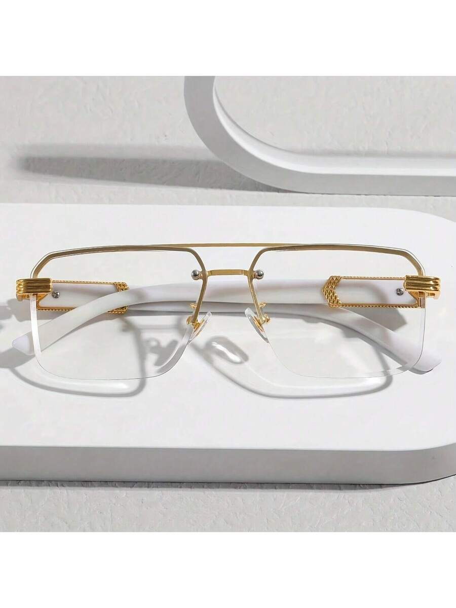 Mens Half-Frame Eyewear With T - Men Formal Wear Fashion ulasan dan harga