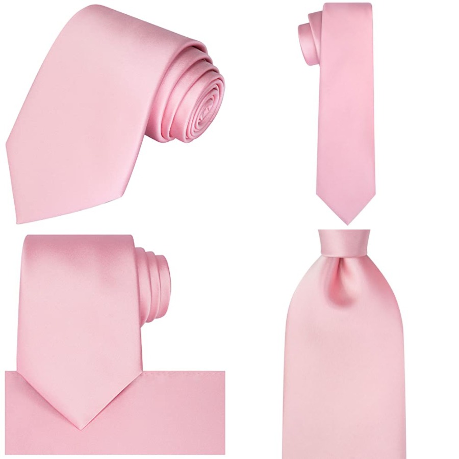 Satin Tie Set Solid Ties Mens  - Pocket Square Set ulasan dan harga