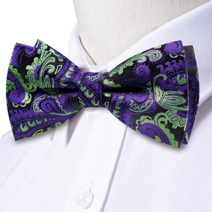Mens Paisley Striped Bowtie Se - Pocket Square Set ulasan dan harga