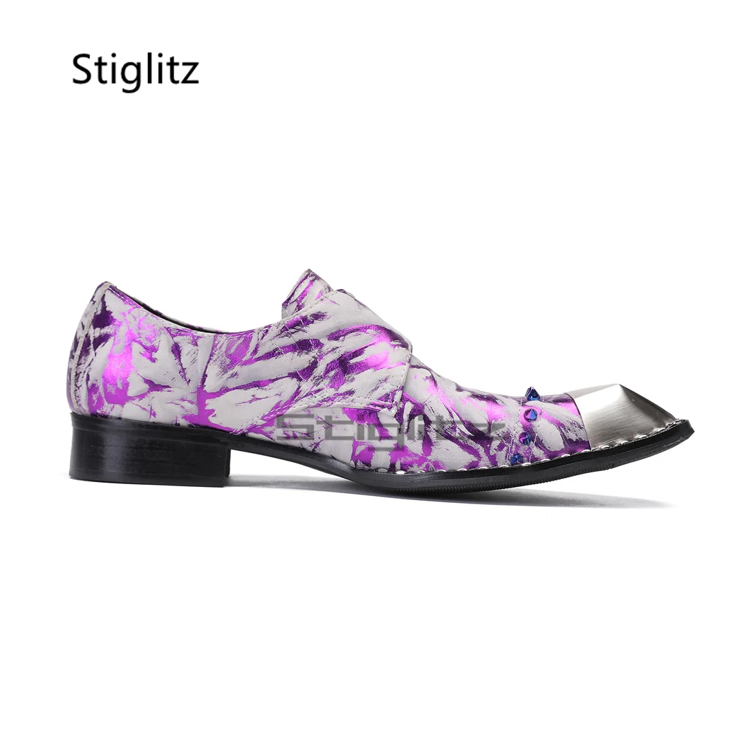 Purple Prints Genuine Leather  - Men Formal Party Wear Dress ulasan dan harga