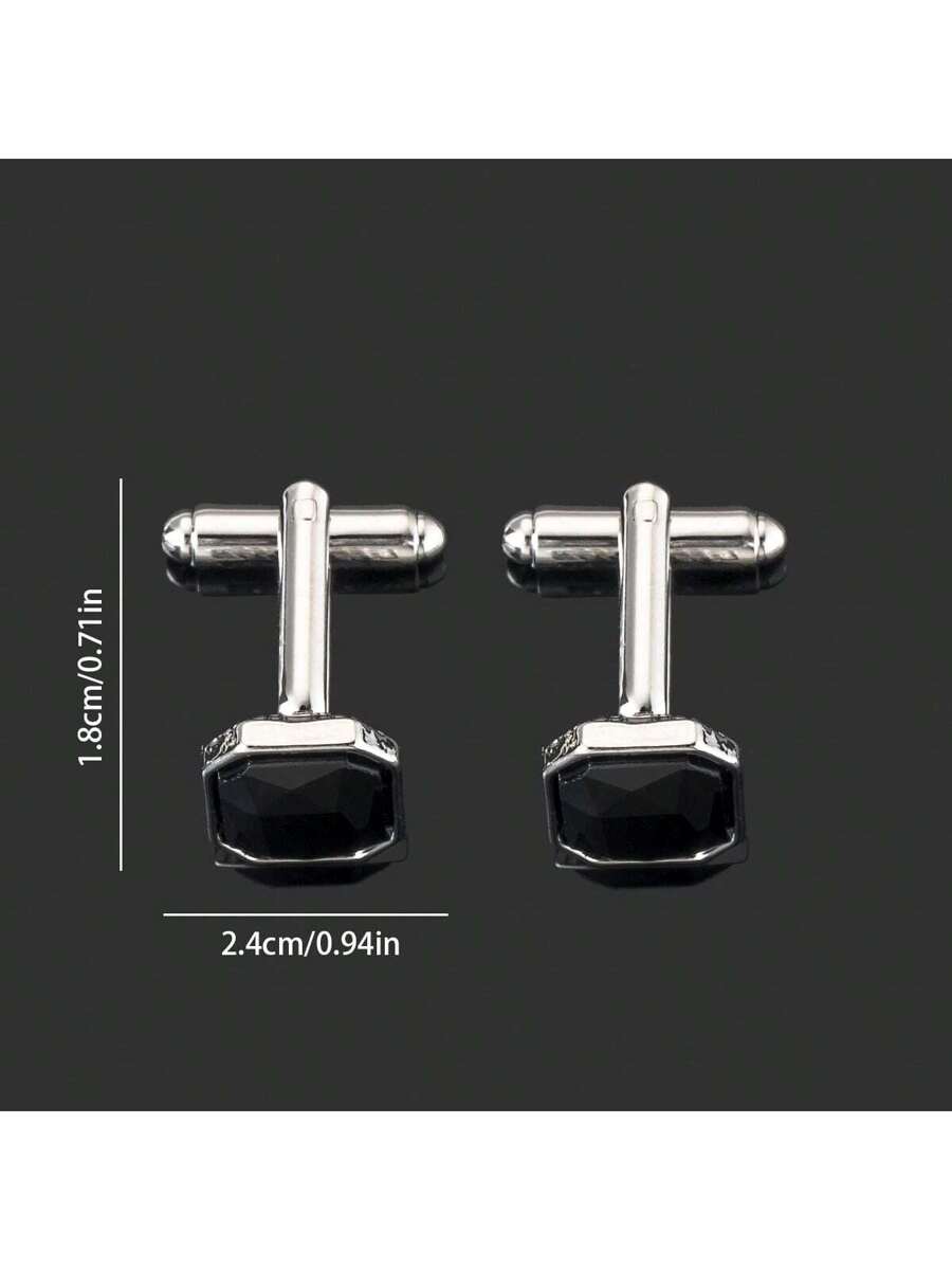 Stylish Octagonal Black Glass  - Men Formal Wear All Black ulasan dan harga