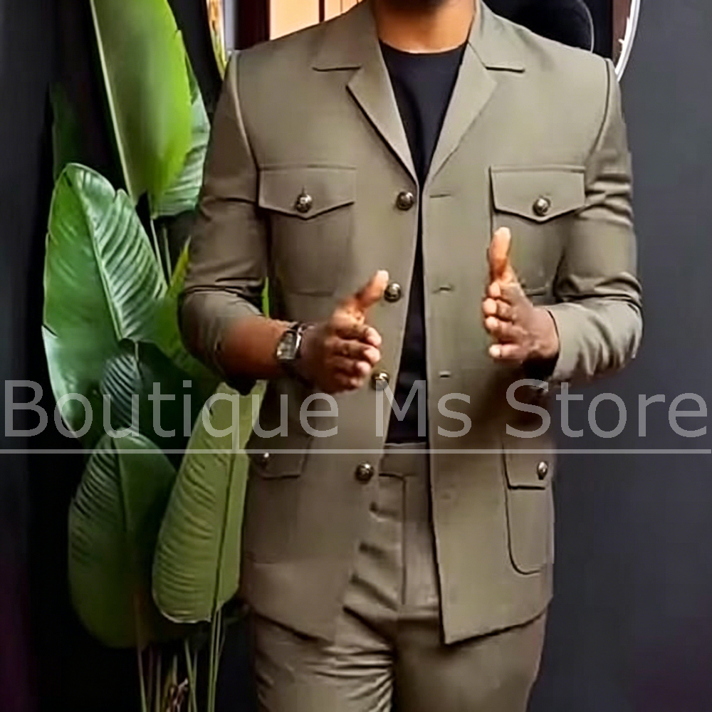 Men Safari Suit Two Piece Set  - Men Formal Wear Fashion ulasan dan harga
