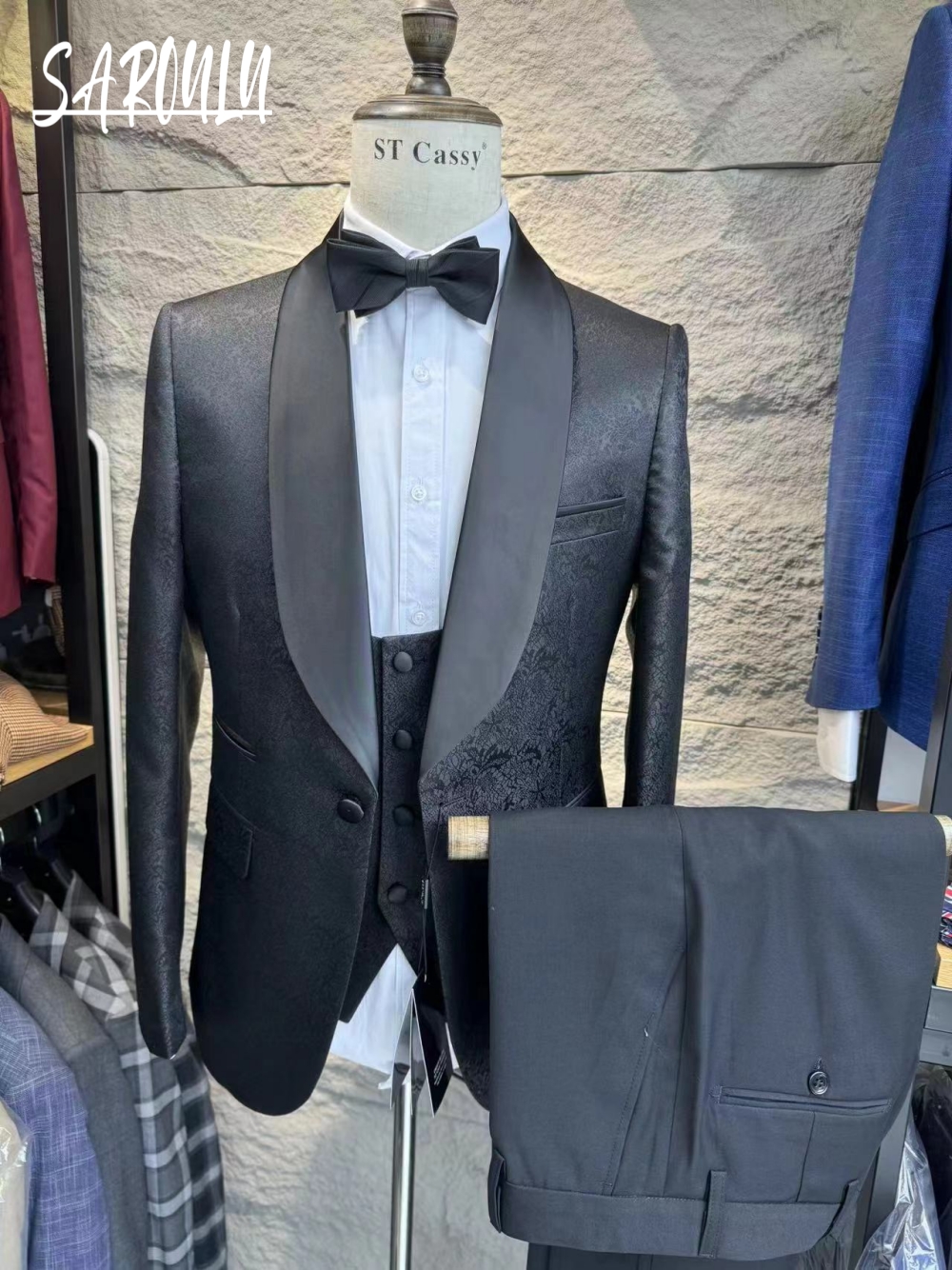 Daily Textured Men's Suit Eleg - Men Formal Wear Office ulasan dan harga