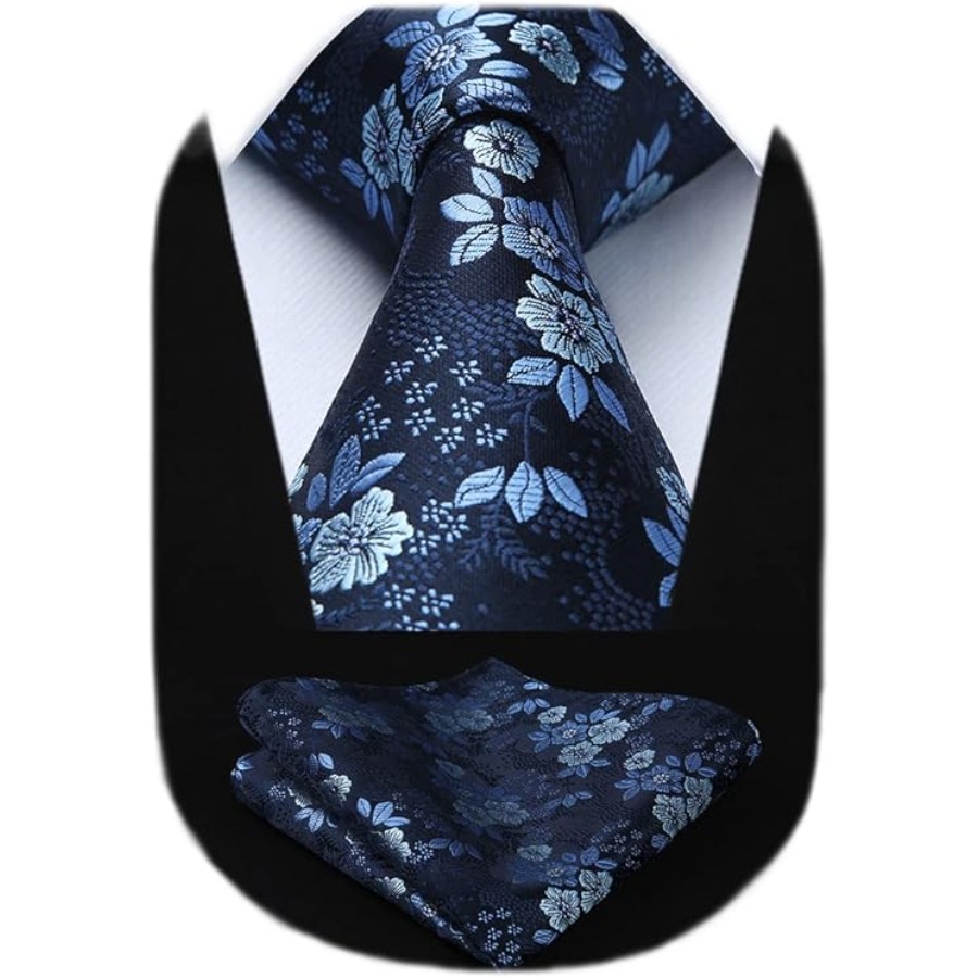 Men Floral Ties Woven Classic  - Pocket Square Set ulasan dan harga