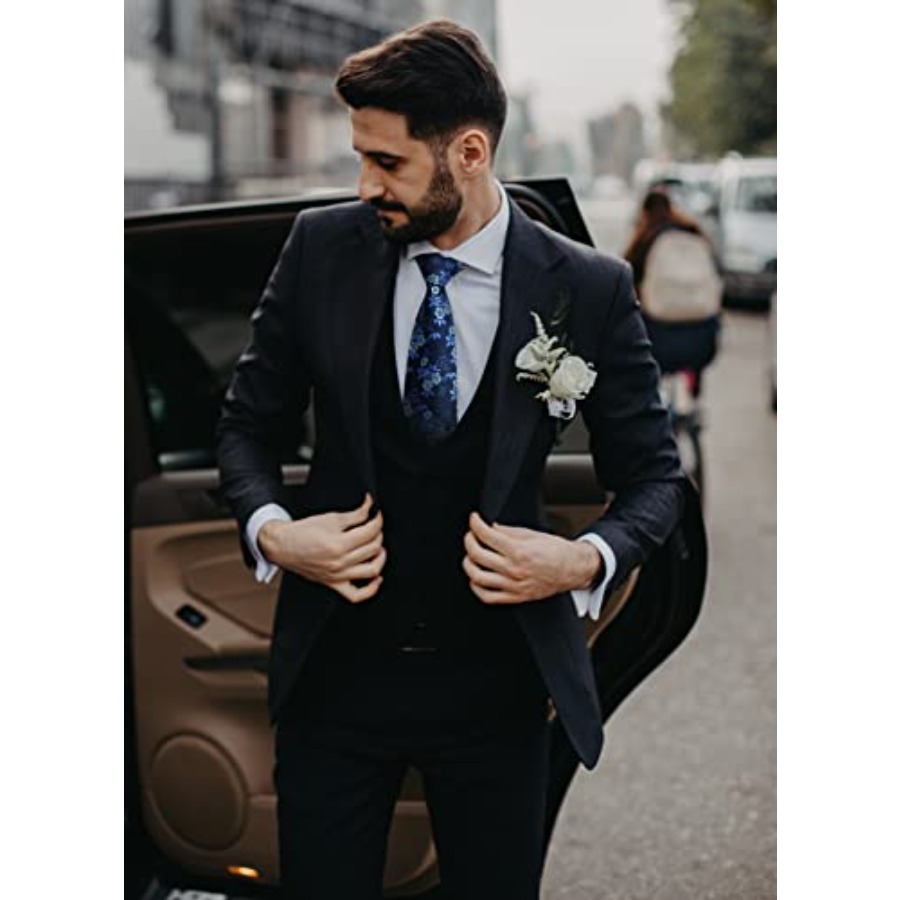 Men Floral Ties Woven Classic  - Pocket Square Set ulasan dan harga