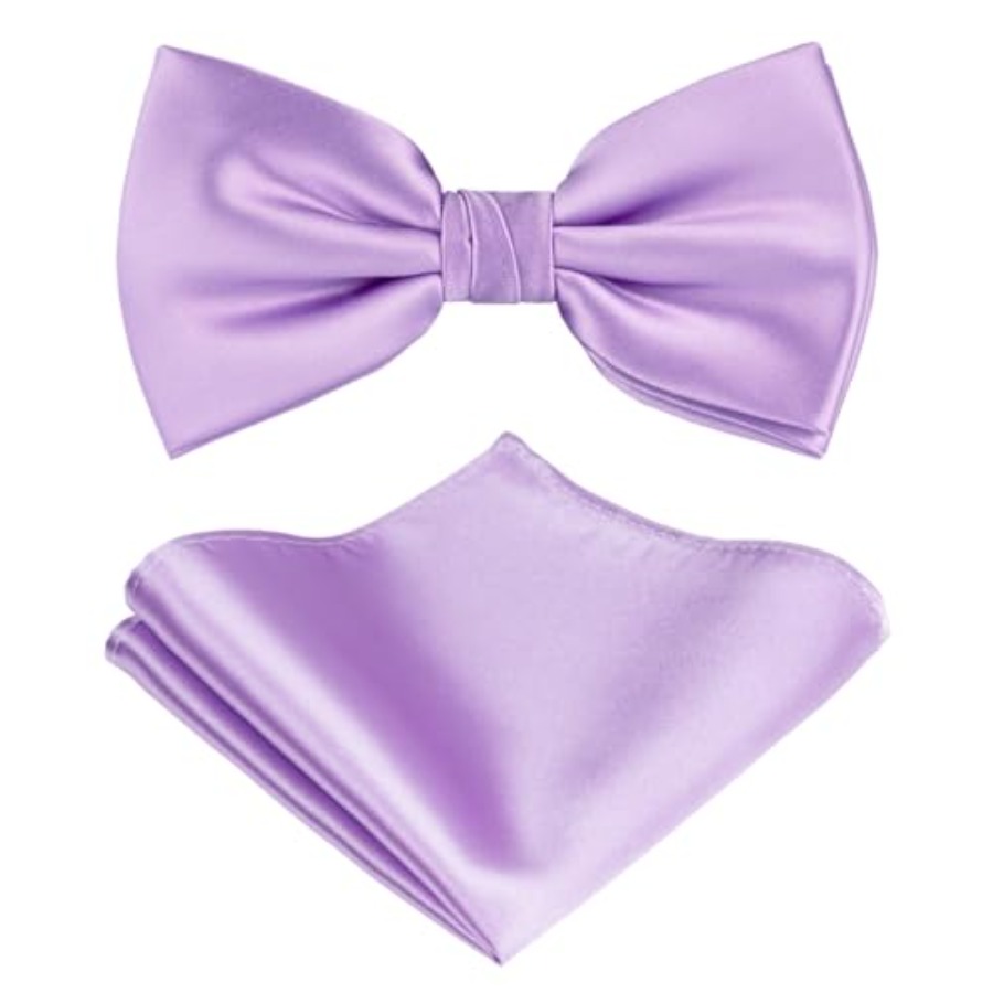 Solid Color Pre-tied Bow Tie a - Pocket Square Set ulasan dan harga